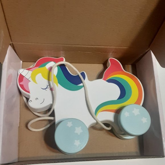 NIB Ratatoys Pull Along Wooden Unicorn - Picture 5 of 5